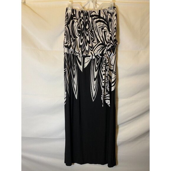 Emma & Michele Dresses & Skirts - - EMMA & MICHELE WOMENS SIZE MEDIUM MAXI DRESS BLACK‎ WHITE STRAPLESS SEXY m